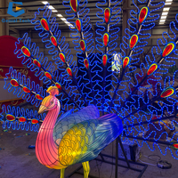 SGTL26 Fine Art Peacock Lantern Chinesische Tier laterne im Freien für Patio Decor Festival Holiday