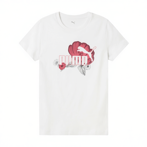 Camiseta Deportiva Puma para Mujer, Blanca con Estampado Floral - Product Image 2