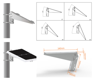 Soporte de Pared/Asteroide para Panel Solar de Aluminio Anodizado Plateado Natural con Ángulo Ajustable para Interiores/Exteriores, Soporte PTZ Antiexplosión - Product Image 4