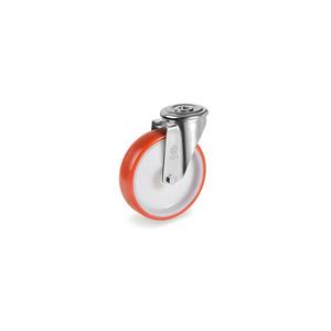 TELLURE ROTA - 607804 Roues d'injection polyuréthane, polyamide 6 centre, support pivotant avec trou de boulon type NL-largeur de roue 35 - Product Image 1