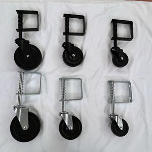 Roulettes à ressort pour portail, roue en acier à roulement à billes de 4 pouces, accessoire industriel pour entrée, sans frein, type à trou de boulon - Product Image 1