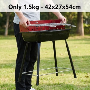 Portable Charcoal BBQ Grill with Windbreaker 4 Adjustable Heights Outdoor <b>Camping</b> Garden Patio Barbecue Grill - Product Image 6