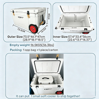 Glacière portable rotomoulée pliable 65QT, style valise, pour la pêche et le camping en extérieur, idéale pour le stockage de glace sèche - Meilleures ventes