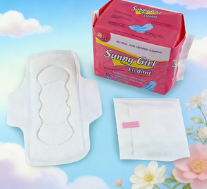 Serviettes hygiéniques Sunny Girl ultra-fines en coton avec ailettes et barrières anti-fuites 3D respirantes pour une fraîcheur toute la journée et une <span class=keywords><strong>protection</strong></span> discrète - Product Image 1