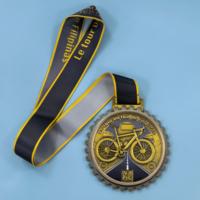 Fabricant OEM de médailles sportives en métal sur mesure, médailles de vélo avec ruban souvenir, médailles de vélo, médaillon