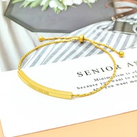 Bracelet en acier inoxydable plaqué or 18 carats pour femme, bijou tendance, simple, cadeau d'anniversaire