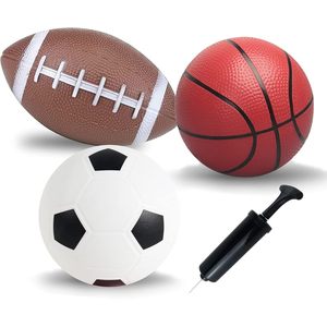 Ballons rebondissants en PVC SPDTECH de 6 pouces pour le football, le basketball et le soccer, avec pompe manuelle, pour enfants et tout-petits, lot de 3 - Product Image 1