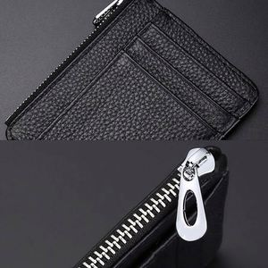 Women's Ultra-Thin PU Zipper Wallet Litchi Grain Multi-Card Bag <b>Coin</b> Purse Fashionable Organizer <b>Case</b> Novelty Gift for Students - Product Image 2