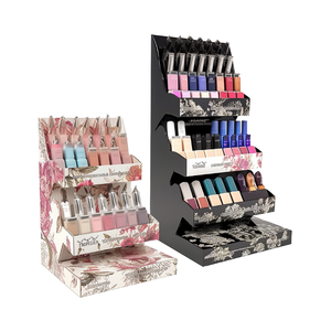 Rak Display Kardus Elegan yang Dapat Disesuaikan untuk Produk Kecantikan Cat Kuku - Lip Gloss, Makeup, Perawatan Kulit, Kosmetik - Product Image 1