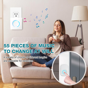 Vente en gros de carillon de bienvenue pour sécurité de la maison capteur de porte alarme sonore 55 chansons anneau de sonnette intelligent bouton tactile sonnette sans fil - Product Image 4