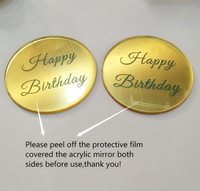 Plain Acryl Disc Ronde Spiegel Goud Zilver Acryl Schijf Rose Gold Gegraveerde Woorden Verjaardag Decoratie Spiegel Disc