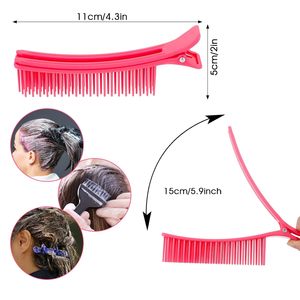 Pince <span class=keywords><strong>à</strong></span> <span class=keywords><strong>cheveux</strong></span> en plastique personnalisée en gros <span class=keywords><strong>avec</strong></span> peigne, outils professionnels de coiffure pour salon, pinces de coupe de <span class=keywords><strong>cheveux</strong></span> 2-en-1 <span class=keywords><strong>avec</strong></span> peigne - Product Image 2