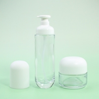 Flacon en verre épais de haute qualité rose 30g, 50g, 40ml, 100ml, 120ml, vide, pour crème de soin de la peau, ensemble de flacons à lotion avec bouchon