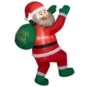 Customized Giant Inflatable Santa Claus <b>Mascot</b> Model with LED Lights for Outdoor Christmas Promotion Advertising Display - Product Image 5