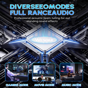 Altavoces de Escritorio WESDAR de 5W con Alimentación USB, Luces RGB, <span class=keywords><strong>Sonido</strong></span> HIFI para Gamers, PC, 2.5 Pulgadas, Rango Completo, 2.0 Canales, IPX4 Impermeables - Product Image 6