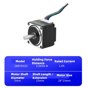 <b>28mm</b> Stepper Motor 23mm Height - 2-Phase 4-Wire 1.8° Step Angle Compact Size for Dispensing Machines - Product Image 2