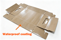 Bac à litière pour chat en carton kraft personnalisé, jetable, imperméable, pliable, portable, avec poignées, impression UV