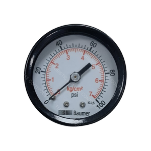 Manomètre analogique à cadran ALF2 en acier inoxydable Baumer, monté sur panneau, haute précision, pneumatique industriel - Product Image 1