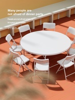 Bureau/Table Pliante Circulaire Gain de Place pour Petits Appartements et Patios - Multifonctionnel et Réglable pour Bureau à Domicile, Camping en Plein Air