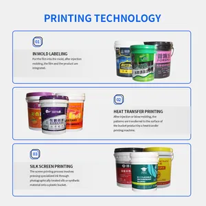 도매 사용자 정의 색상 인쇄 1L ~ 25L 빈 원형 플라스틱 자동차 페인트 통 뚜껑