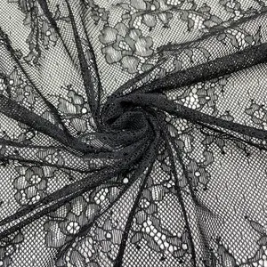 Wingtex No Moq Small Net Elastic Stretch Mesh Flower Embroidery Tulle Fabric For Wedding Dress Making