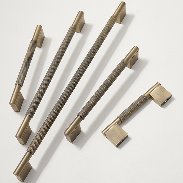 Knurled Brass Handle Modern Design for Bedroom Bathroom Dining Kitchen Wardrobe Door Drawer Cabinet