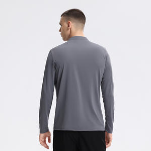 Nueva Camiseta Deportiva de Poliéster <span class=keywords><strong>para</strong></span> <span class=keywords><strong>Hombre</strong></span>, con Cierre de Cremallera en el Cuello, Bolsillo con Cremallera en el Pecho Derecho y Manga Larga - Product Image 3