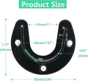 Lot <span class=keywords><strong>de</strong></span> 2 supports d'extrémité <span class=keywords><strong>de</strong></span> tringle <span class=keywords><strong>de</strong></span> placard non réglables, supports <span class=keywords><strong>de</strong></span> poteau robustes <span class=keywords><strong>de</strong></span> 1 pouce, douilles à <span class=keywords><strong>bride</strong></span> <span class=keywords><strong>de</strong></span> 2,04 pouces <span class=keywords><strong>de</strong></span> largeur - Product Image 2