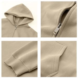 Sudadera con Capucha y Cremallera TKAN509D, Marca Estadounidense de Ropa Urbana para Invierno, Color Sólido, Holgada, Talla Grande, 100% Algodón - Product Image 3