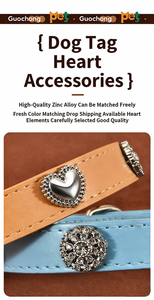 क्रॉस बॉर्डर पंक शैली समायोज्य दिल आकार हीरा कॉर्टेक्स कैट कॉलर क्राउन गैंडे रिन्जेस्ट डॉग कॉलर पालतू सामान - Product Image 6