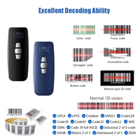 Mini lecteur de codes-barres CCD 1D, 18h de numérisation continue, stockage hors ligne de 100 000 codes, scanner de codes-barres pour smartphones/tablettes/ordinateurs
