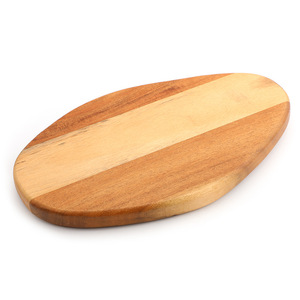 Tabla de queso ovalada de madera maciza de acacia, bandeja de corte de 2 cm de grosor para fiestas, plato para carne. - Product Image 3