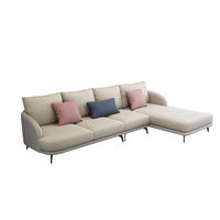 Für Boutique-Hotel-Suiten & Büro-Ruhebereiche: Hellgraues Eck-Stoffsofa, Komfortables Modulares Gewerbliches Sofa