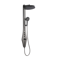 Système de douche thermostatique haut de gamme avec douche pluie et douchette à main, colonne de douche murale 3 fonctions pour salle de bain