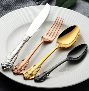 18/10 en acier inoxydable couteau fourchettes set de couverts en or antique <span class=keywords><strong>Vintage</strong></span> argenterie ensemble - Product Image 4