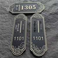 Plaque de porte en laiton OEM/ODM usine, gravure laser multi-matériaux, impression UV pour villa américaine, manoir, cour chinoise, portail
