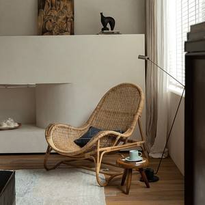 كرسي أريكة ياباني الطراز مصنوع يدويًا من الروطان بالكامل لغرفة المعيشة، أثاث منزلي، للاستخدام في الفنادق والإقامات المنزلية، كرسي استرخاء فردي - Product Image 6