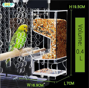 אוטומטי ציפור מזין שקוף מזון מיכל כלוב אקריליק תוכי מזין אביזרי עבור קטן ציפורים תוכי קקדו הקנריים - Product Image 2