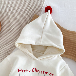 2025 gros fabricant personnalisé noël pull fille garçon hiver français éponge épais polaire bébé sweats à capuche <span class=keywords><strong>sweat</strong></span> pour bébé - Product Image 3