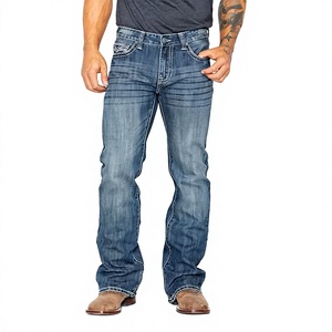 Jean en denim tricoté vintage ample et droit pour homme de haute qualité, logo personnalisé, couleur unie tendance, écologique et imperméable - Product Image 2