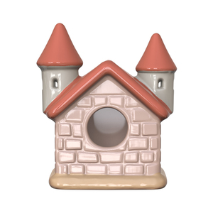 Groothandel Mode Feeëntuin Keramische Vogelhuisjes Kasteelvorm OEM ODM Milieuvriendelijk Alle Seizoenen Buiten Nestkast Decoratief - Product Image 4