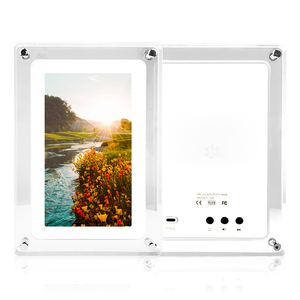 Cadre photo numérique en acrylique blanc avec écran LCD 7 pouces, lecture vidéo MP3, prend en charge les formats <span class=keywords><strong>JPG</strong></span>/BMP/<span class=keywords><strong>PNG</strong></span>, mémoire 4 Go, interface Type-C - Product Image 2