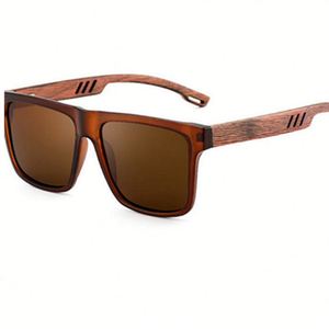 Gafas de Sol Polarizadas con Logotipo Personalizado, Diseño Retro, Patas de Bambú, Protección UV400, Montura Cuadrada de Madera, para Hombre y Mujer - Product Image 5