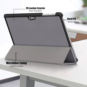 Funda inteligente de cuero con soporte plegable triple para tableta <span class=keywords><strong>Microsoft</strong></span> <span class=keywords><strong>Surface</strong></span> Go 2018/Go 2 2020/Go <span class=keywords><strong>3</strong></span> 2021 - Product Image 2