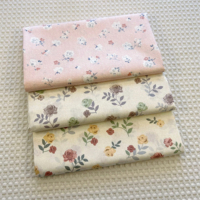 Plante fleur série coton sergé imprimé tissu literie vêtements faits à la main nappe tissu décoratif