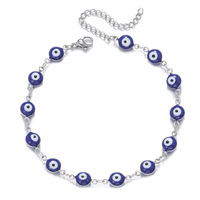 Bracelet Talisman Fisheye œil bleu turc fait à la main Bracelet trèfle à quatre feuilles mauvais œil d'amitié réglable à la mode pour les filles