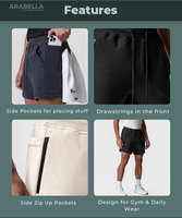 Arabella 2025 Kleding rechtstreeks van de fabrikant, 250 gsm heren casual bermuda shorts met telefoonvak, milieuvriendelijk