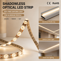18W/M 160 °   Ruban LED à large faisceau, haute fidélité des couleurs (CRI), éclairage uniforme pour armoires encastrées et éclairage architectural