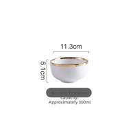 Bol en céramique blanc de luxe au design nordique - Non toxique, compatible lave-vaisselle et micro-ondes, vaisselle de table durable pour la maison