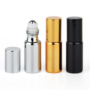 Botol parfum rol Gel UV 5ml 10ml botol kaca berwarna emas perak hitam rol baja tahan karat untuk obral layar bola - Product Image 6